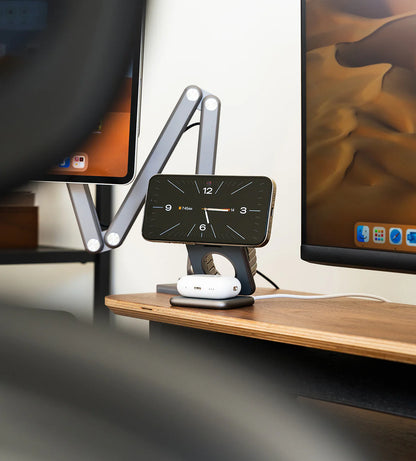 TALOFO Qi2 Certified 3-in-1 MagSafe Foldable Charging Stand - Gray