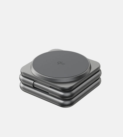 TALOFO Qi2 Certified 3-in-1 MagSafe Foldable Charging Stand - Gray